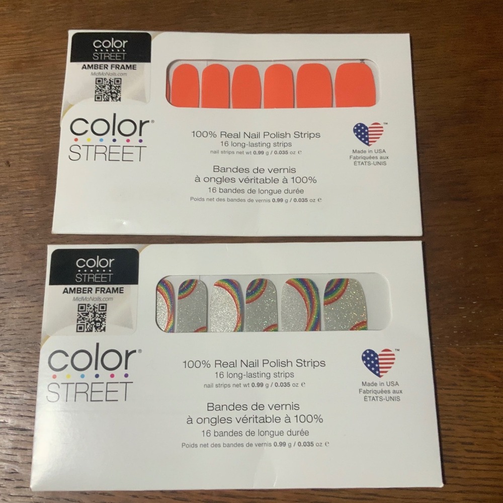 Color Street Nail Polish Strips Lean Mean Tangerine Take Pride Rainbow 2 Pack